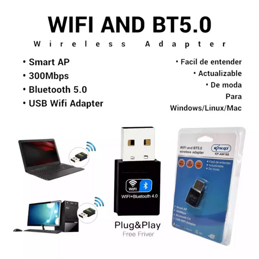 ADAPTADOR USB WIFI + BLUETOOTH